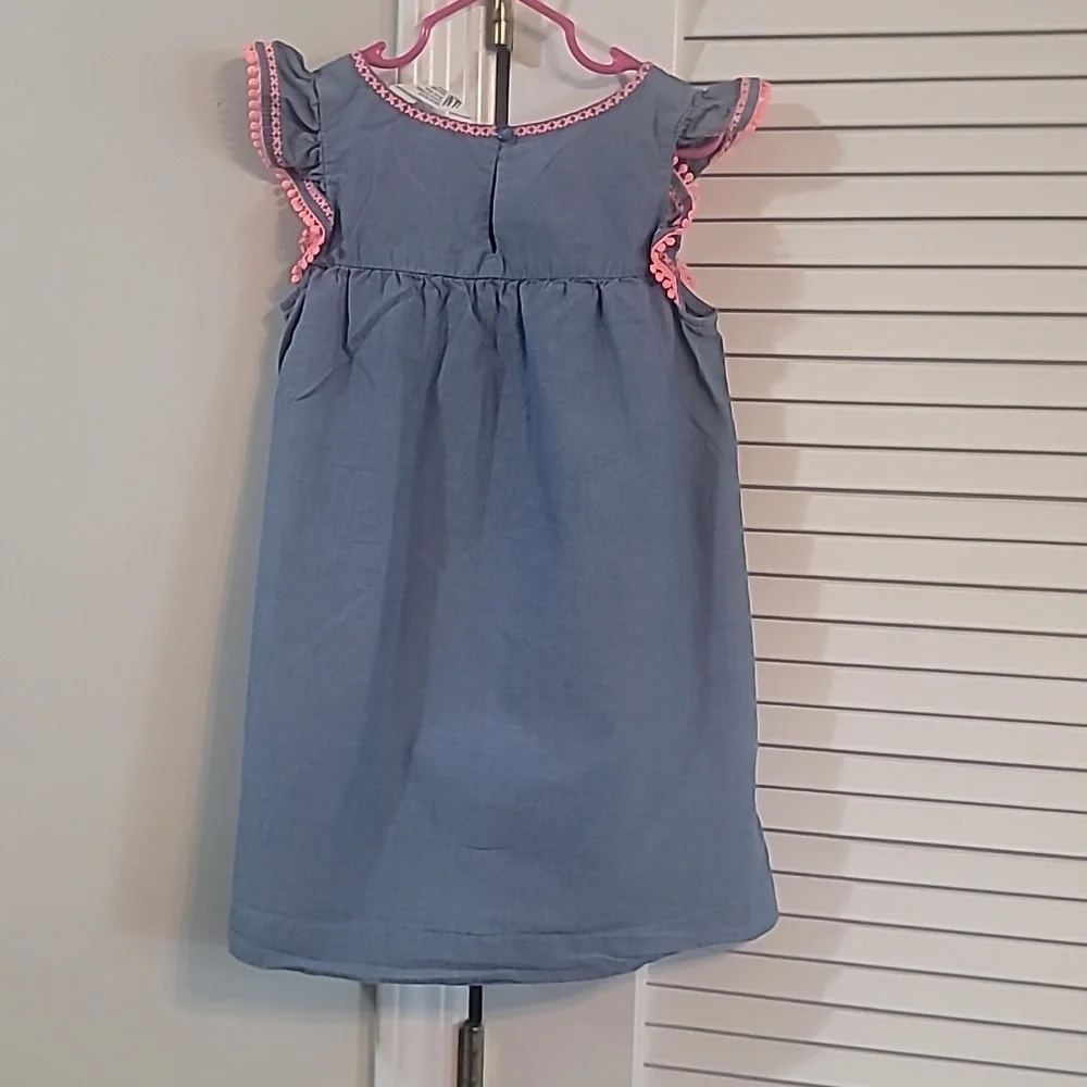 H&M Blue Cotton Sundress with Pink Trim